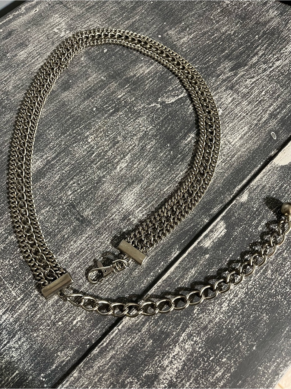Men's Multi-Chain Silver Necklace Strap